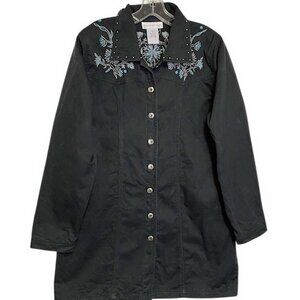 Susan Graver Beaded/Embroidered Western-style Duster MEDIUM (202)